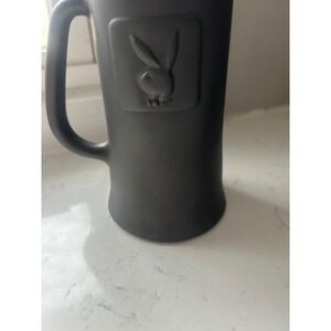Vintage Playboy Bunny Logo Black Beer Mug Stein Handle Embossed